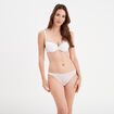 Tanga en dentelle blanc femme