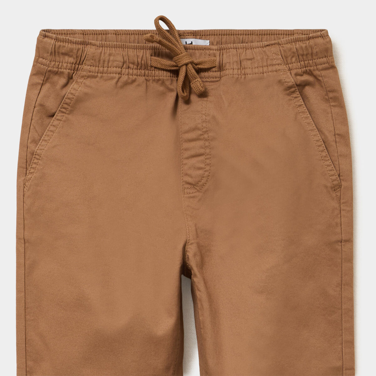 Pantalon chino droit taille ajustable marron gar&ccedil;on