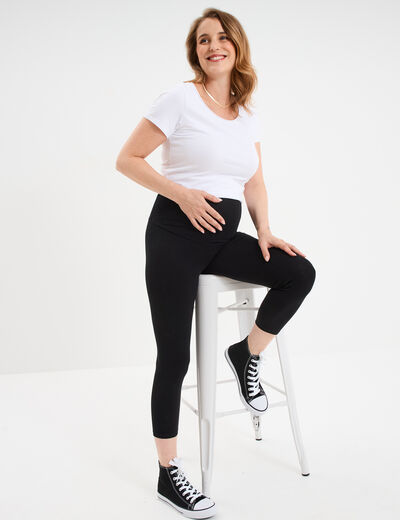 Legging 7/8ème grossesse noir femme maternité