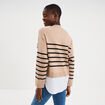 Pull effet 2-en-1 beige clair femme