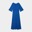 Robe longue manches 3/4 fendues bleu roi femme
