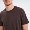 T-shirt en coton manches courtes marron foncé homme