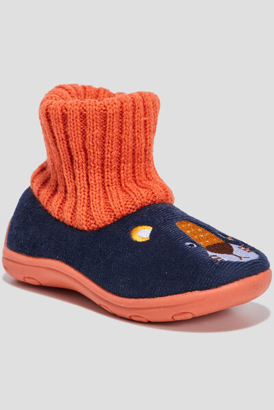 Chaussons chaussettes bleu marine garçon