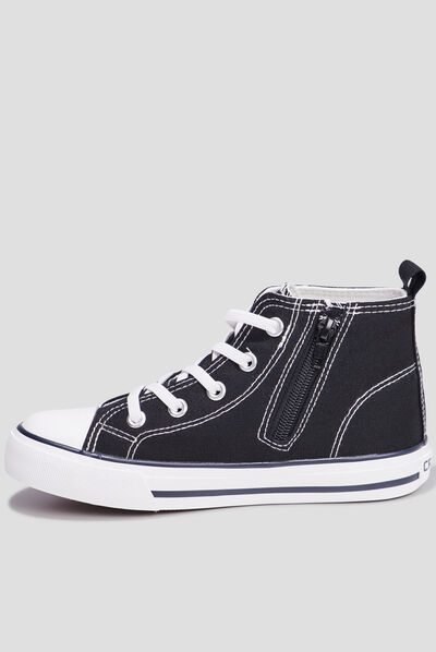 Tennis montantes en toile Creeks noir fille