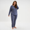 Ensemble pyjama 2 pi&egrave;ces bleu gris femme grande taille