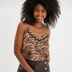 Caraco effet satin camel femme