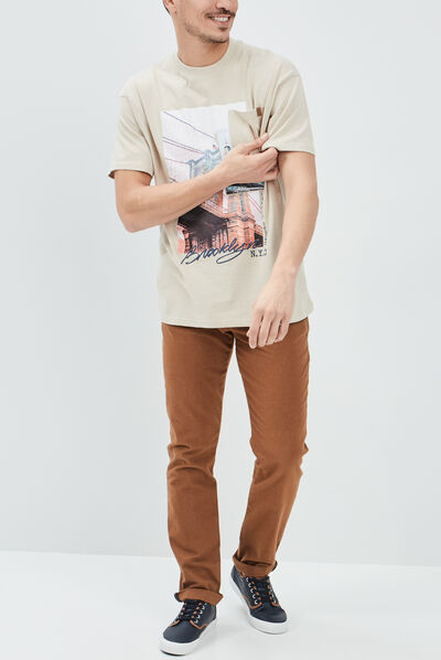 Pantalon droit Creeks camel homme