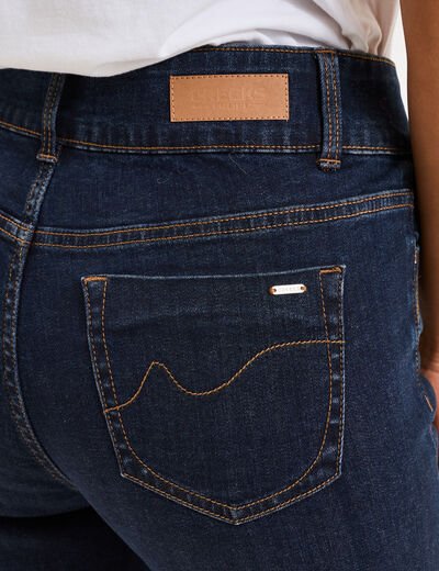 Jean denim droit en coton denim brut femme