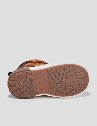 Baskets montantes bout rond Creeks camel bébé garçon
