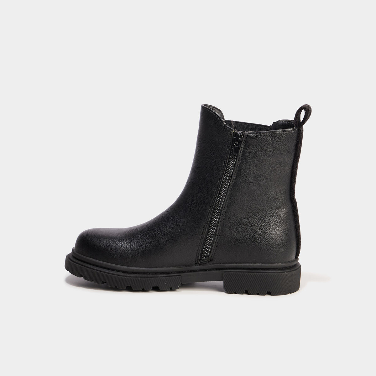 Boots crant&eacute;es noir fille