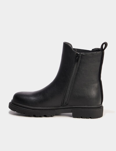 Boots crant&eacute;es noir fille