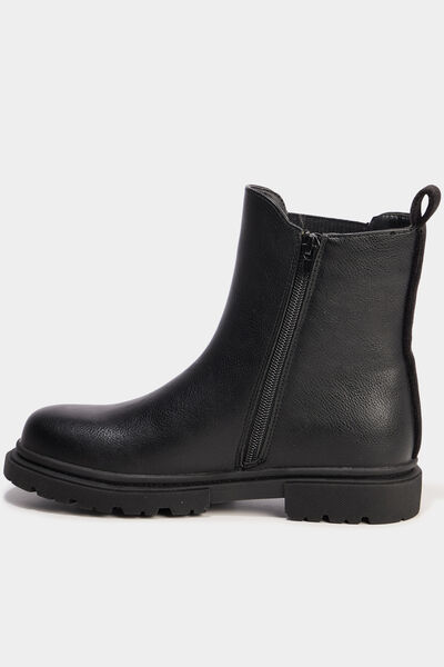 Boots crant&eacute;es noir fille