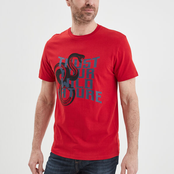 T-shirt manches courtes coton Liberto rouge foncé homme