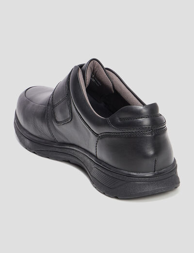 Derbies à scratch en cuir noir homme