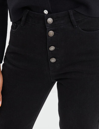 Jeans droit boutonné Liberto denim noir femme