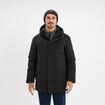 Parka mi-longue &agrave; capuche noir homme