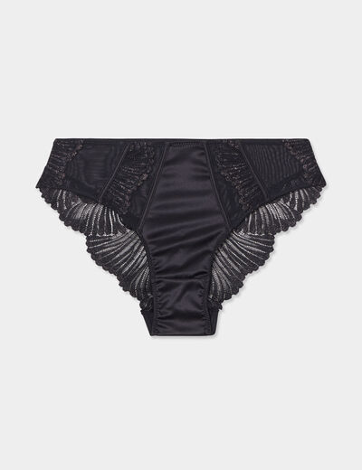 Culotte mi-haute avec dentelle noir femme