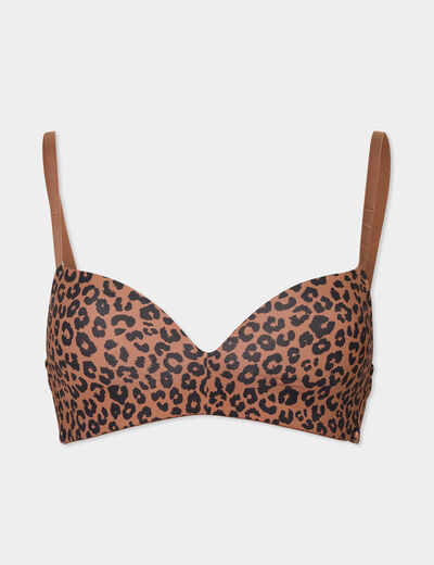 Soutien-gorge push-up triangle marron femme