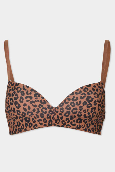 Soutien-gorge push-up triangle marron femme