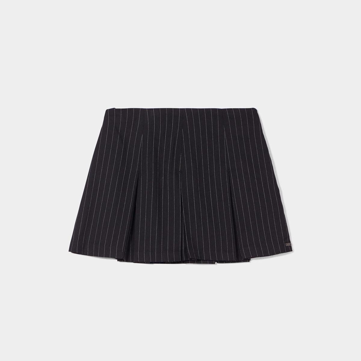 Jupe-short courte droite plissée noir femme