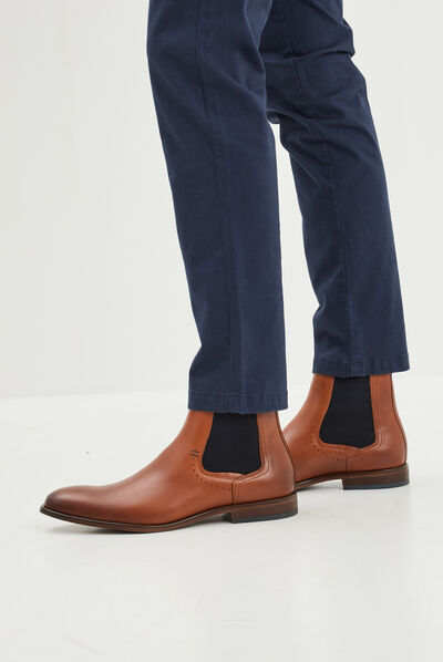 Bottines chelsea Beavy en cuir marron cognac homme