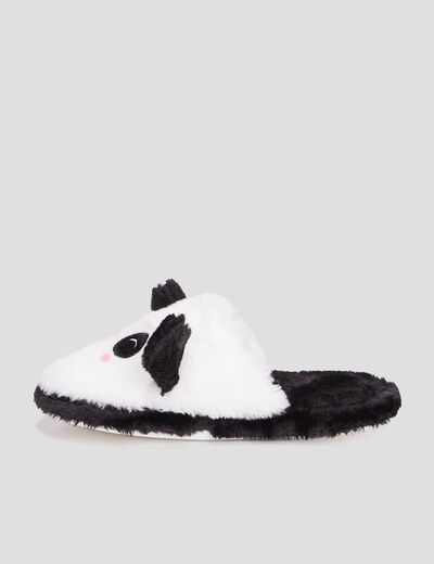 Chaussons mules fantaisie noir femme