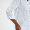Chemise manches ajustables 1 poche coton bleu femme