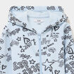 Sweat zipp&eacute; &agrave; capuche bleu ciel fille