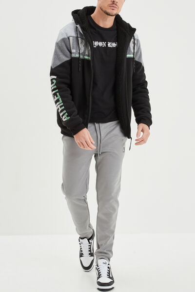 Sweat hoodie zippé à capuche Liberto noir homme
