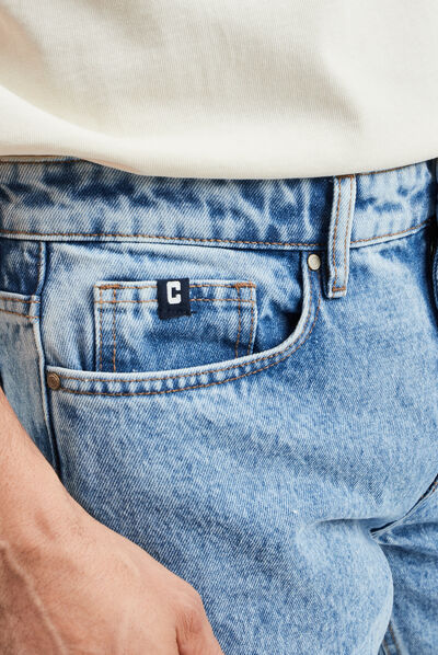 Jeans regular denim bleach homme