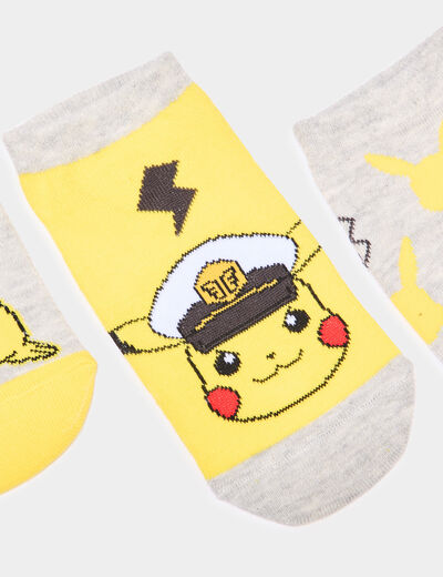 Lot 3 paires chaussettes Pok&eacute;mon Pikachu multicolore gar&ccedil;on