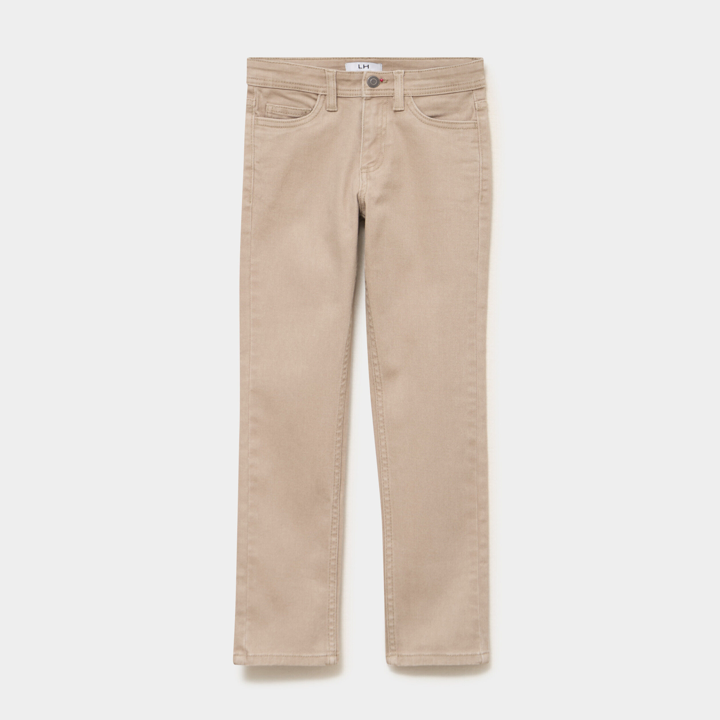 Pantalon slim coton majoritaire taupe garçon LH