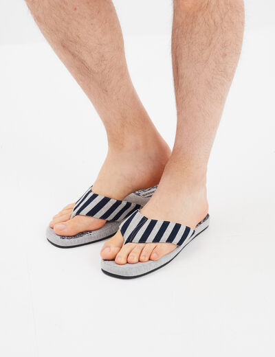 Chaussons tongs gris homme