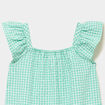 Blouse droite manches volants vert fille