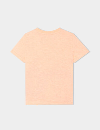 T-shirt col rond manches courtes orange fluo bébé garçon