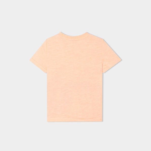 T-shirt col rond manches courtes orange fluo bébé garçon