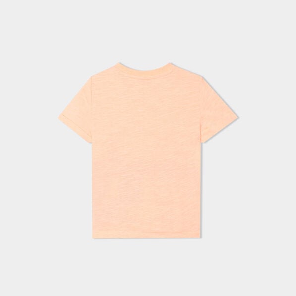 t shirt col rond manches courtes orange fluo bebeg T-shirt col rond manches courtes orange fluo bébé garçon