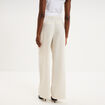 Pantalon large avec pinces ecru femme