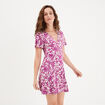 Robe patineuse manches courtes violet femme