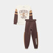 Ensemble de jogging sweat et pantalon marron fonc&eacute; gar&ccedil;on