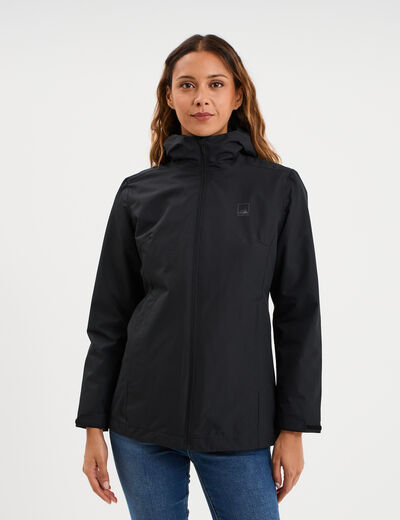 Parka 3-en-1 chaude et imperm&eacute;able noir femme