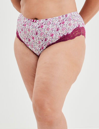 Shorty microfibre beige femme grande taille