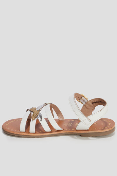 Sandales en cuir Creeks blanc fille