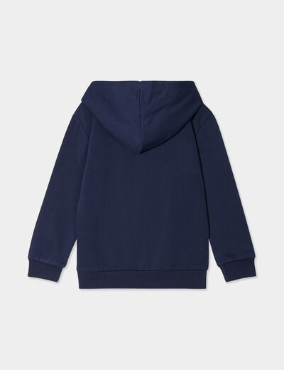 Sweat &agrave; capuche hoodie oversize bleu marine gar&ccedil;on