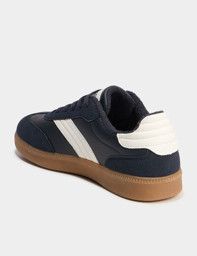 Tennis basses à lacets bleu marine garçon