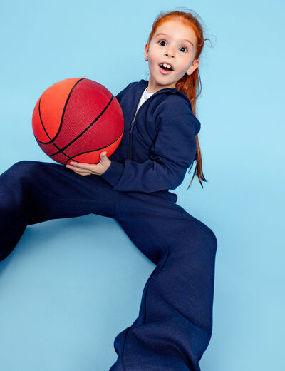 Pantalon de jogging droit bleu marine fille