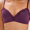 Soutien-gorge triangle micro dentelle prune femme