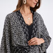 Veste kimono manches 3/4 noir femme