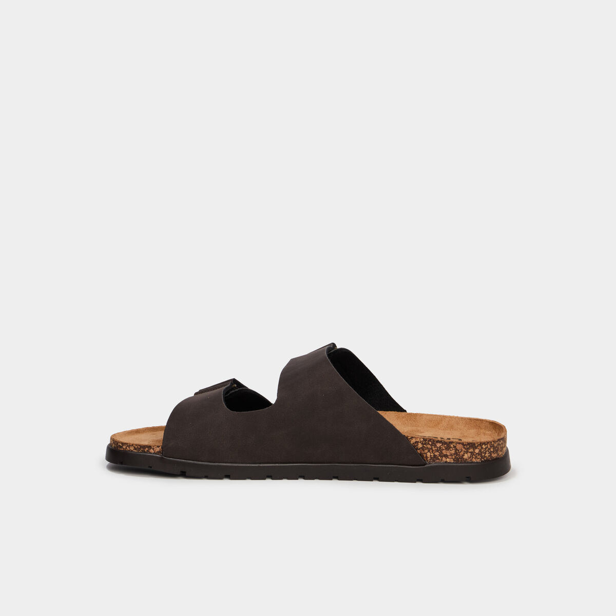Mules double brides &agrave; scratchs marron homme