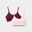 Lot 2 brassi&egrave;res padd&eacute;es sans couture prune femme